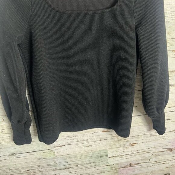 Madewell Ottoman Rib Square Neck Top black size xs - Picture 6 of 8